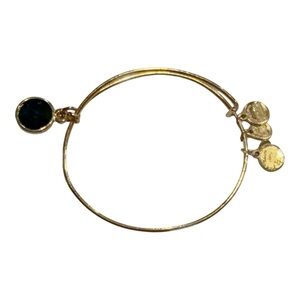 Alex And Ani Jewelry May Birthstone Charm Emerald Gold Tone Bangle Bracelet